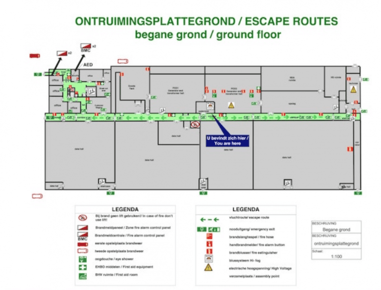 plattegrond bedrijfsnoodplan